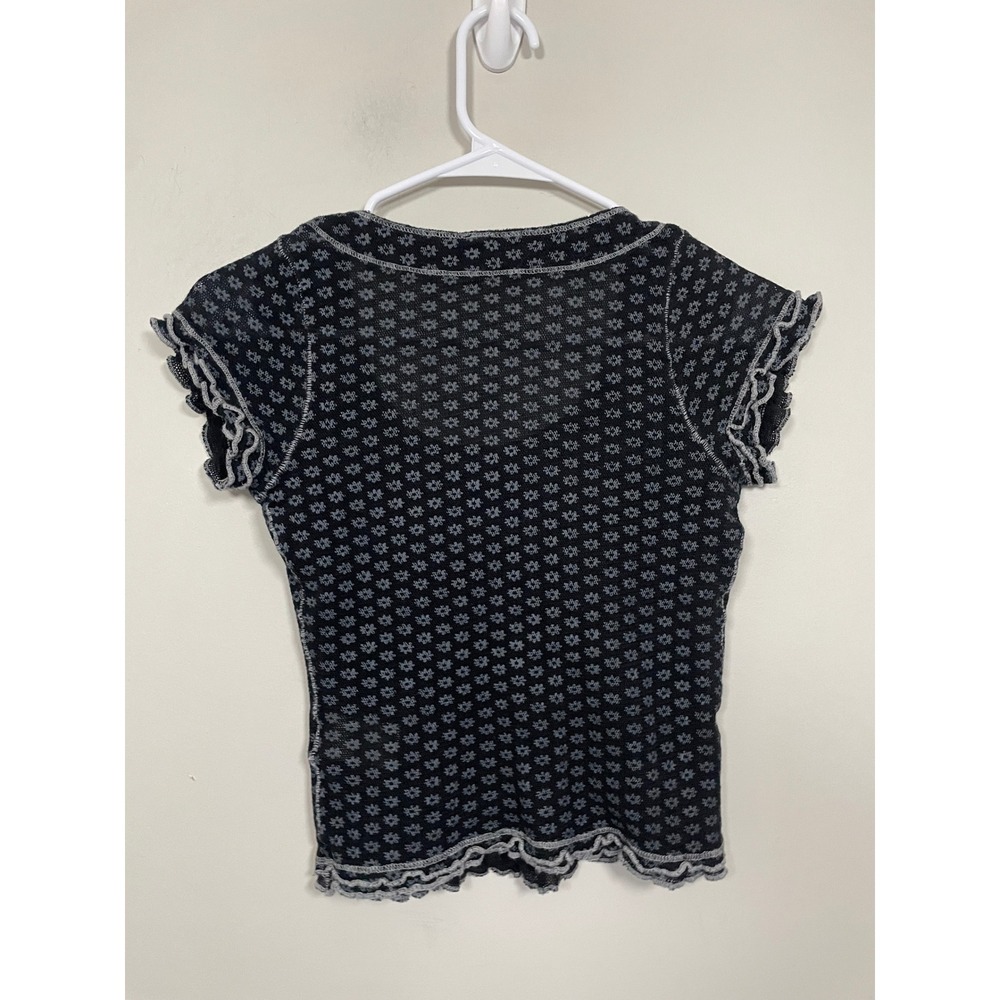 Free People Garner Tee In Black Floral Size XS Bohemian Casual Essential - Picture 5 of 7
